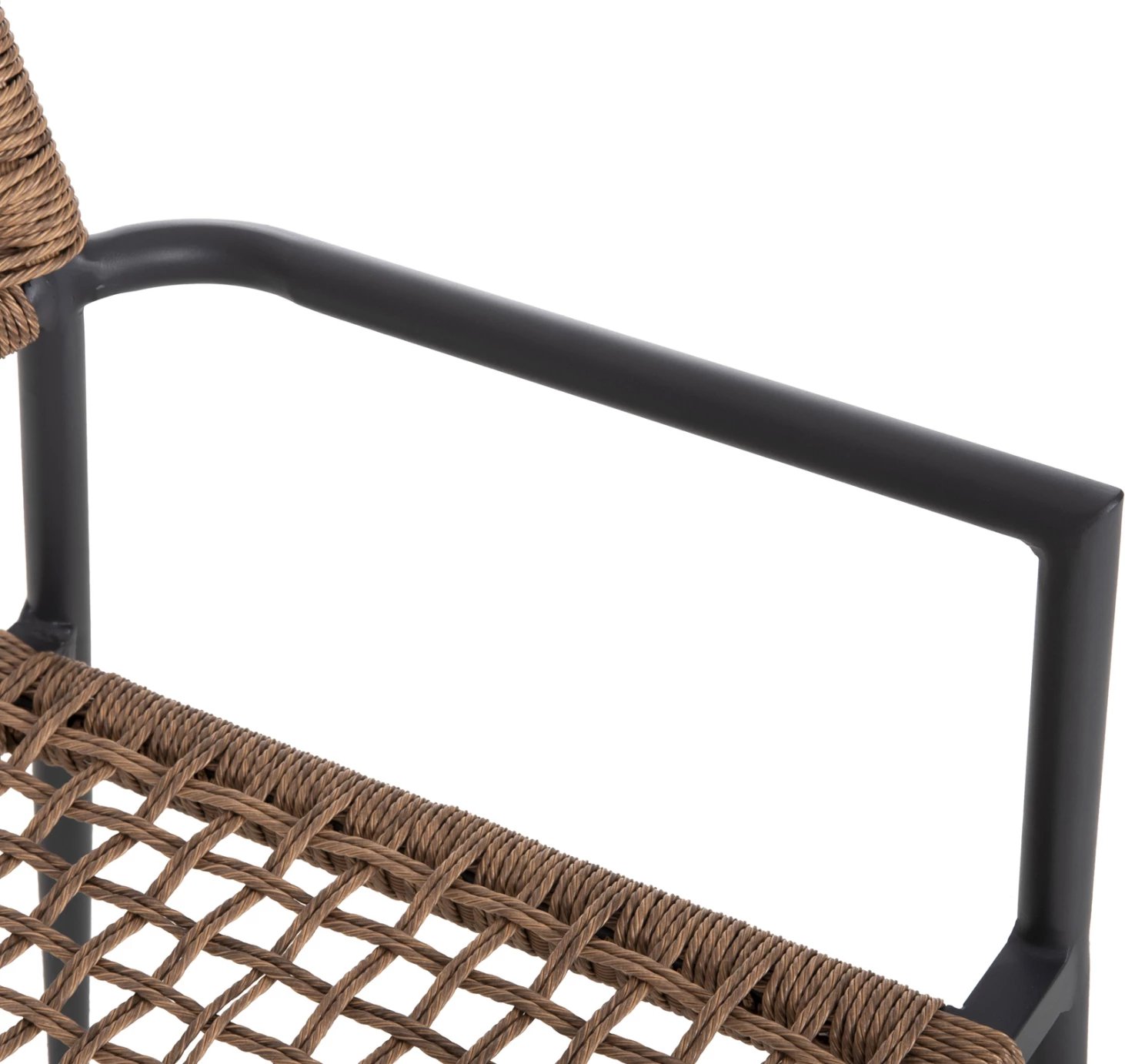 Karrige TRILAN FH6044.03 alumini në ngjyrë antraciti-sintetik ratan në ngjyrë natyrale 57x59x85Hcm