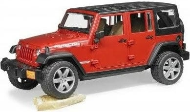 Makine lodër BRUDER Jeep Wrangler Unlimited Rubicon, 1:16, Kuqe/Zeze
