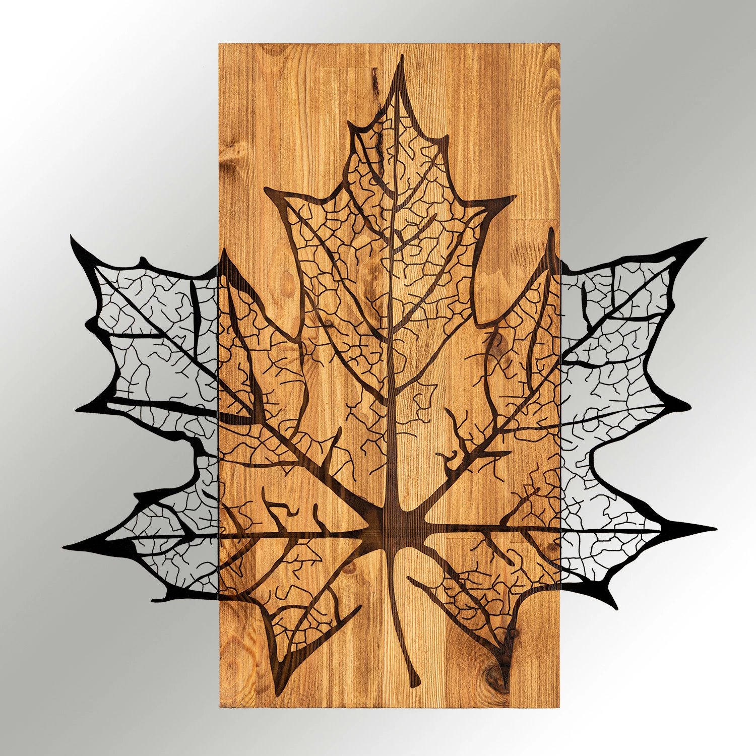 Aksesor dekorativ për mur, dru dhe metal, Wallity, lepur