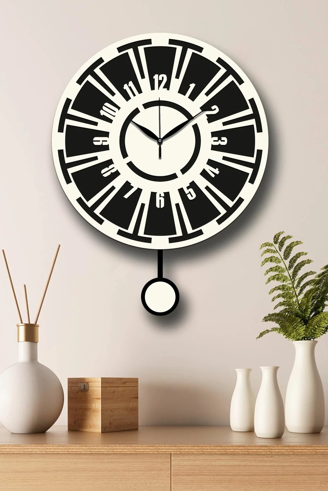 Orë muri dekorative Wallity, krem e zezë, Vlnt114Kr