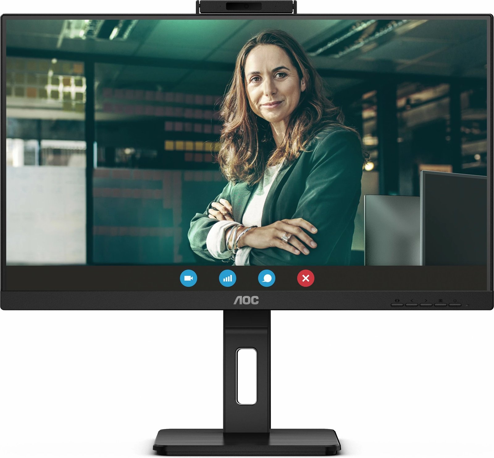 Monitor AOC 24P3QW 23.8 inç IPS Full HD 75Hz me altoparlantë dhe webcam