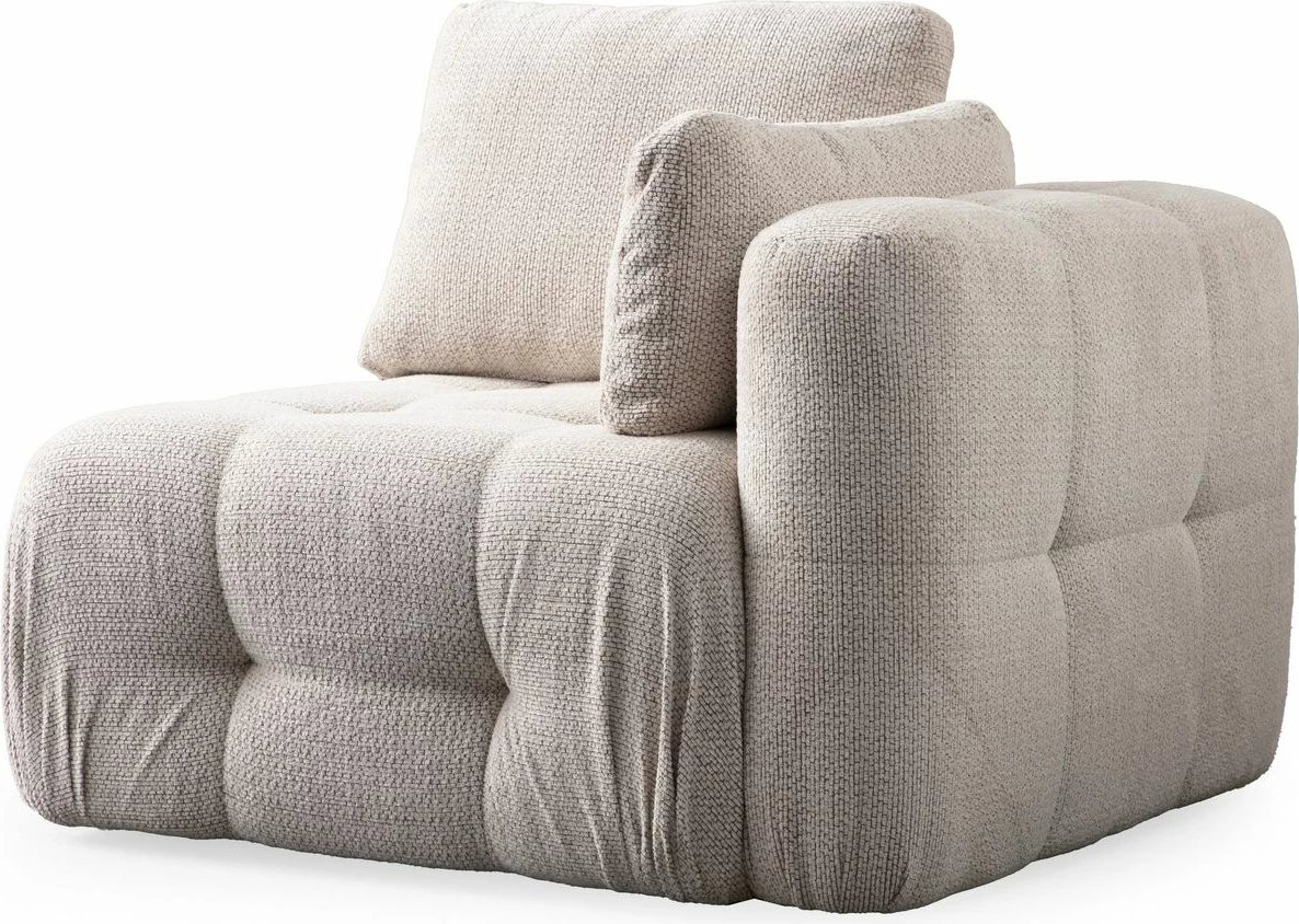 Këndare Amaris 3 vende me pouffe, bezhë