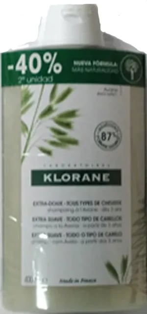 Shampon unisex Klorane Extra Suave Oat 2x400ml