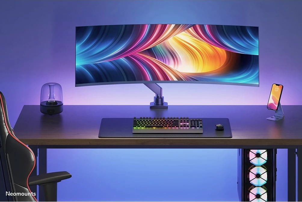 Mbajtës tavoline Neomounts NM-D775BLACKPLUS, për ekrane të lakuara, 49", i zi Mbajtës tavoline Neomounts NM-D775BLACKPLUS, për ekrane të lakuara, 49", i zi