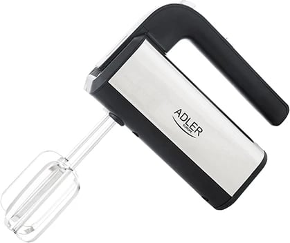 Mikser dore, Adler, AD 4225, 5 shpejtësi Turbo, 300W (max 800W), me 2 rrahëse dhe 2 hoka brumi, INOX