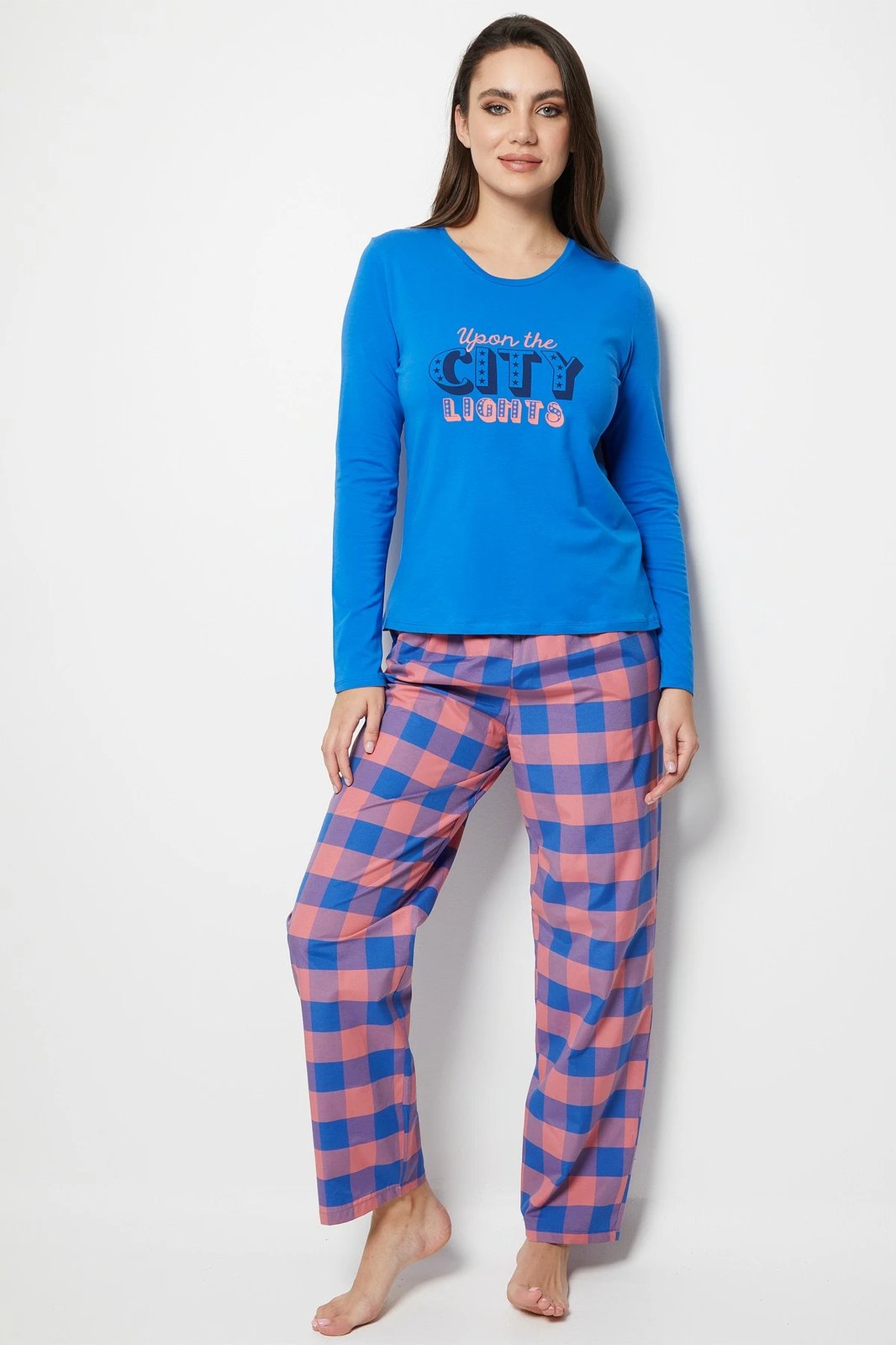 Set pizhamash për gra, Jumeon, 002-000263, ngjyrë kaltër