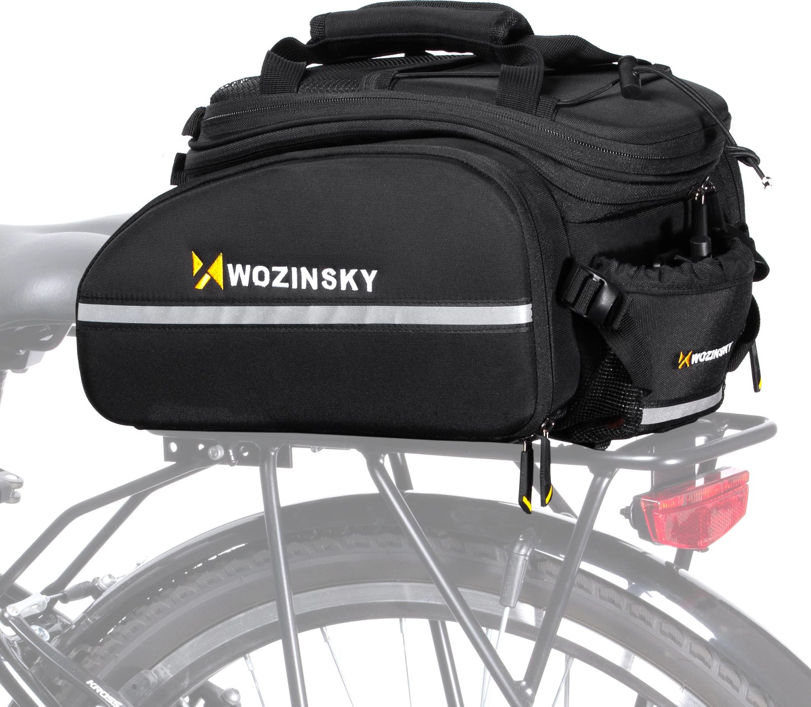Çantë biçiklete Wozinsky WBB19BK, 35L, me mbulesë shiu, e zezë Çantë biçiklete Wozinsky WBB19BK, 35L, me mbulesë shiu, e zezë