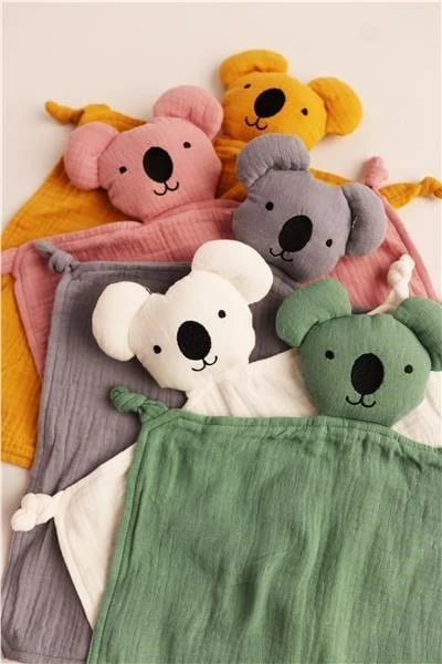 lodër ngushëlluese muslin, New Baby, Koala, 30x30 cm, 100% pambuk organik, ngjyrë mint