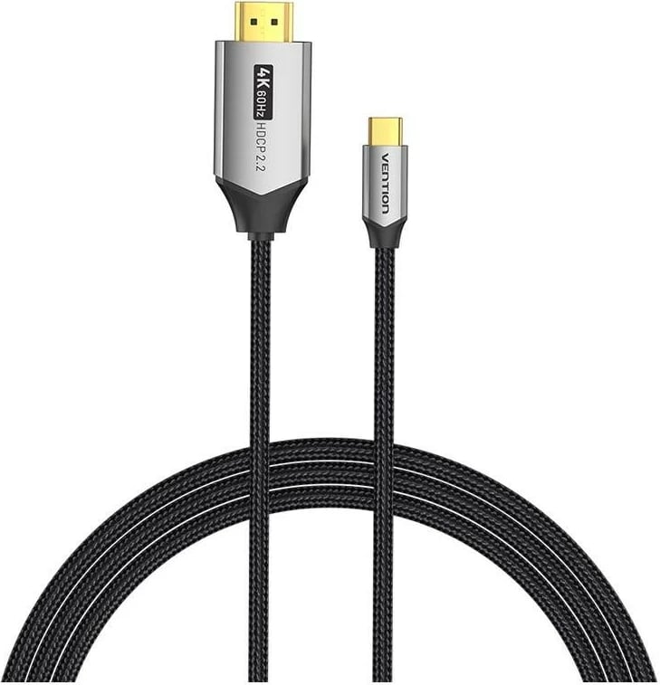 Kabëll Vention USB-C/HDMI 2.0, 4K 60Hz, 1.5m, i zi
