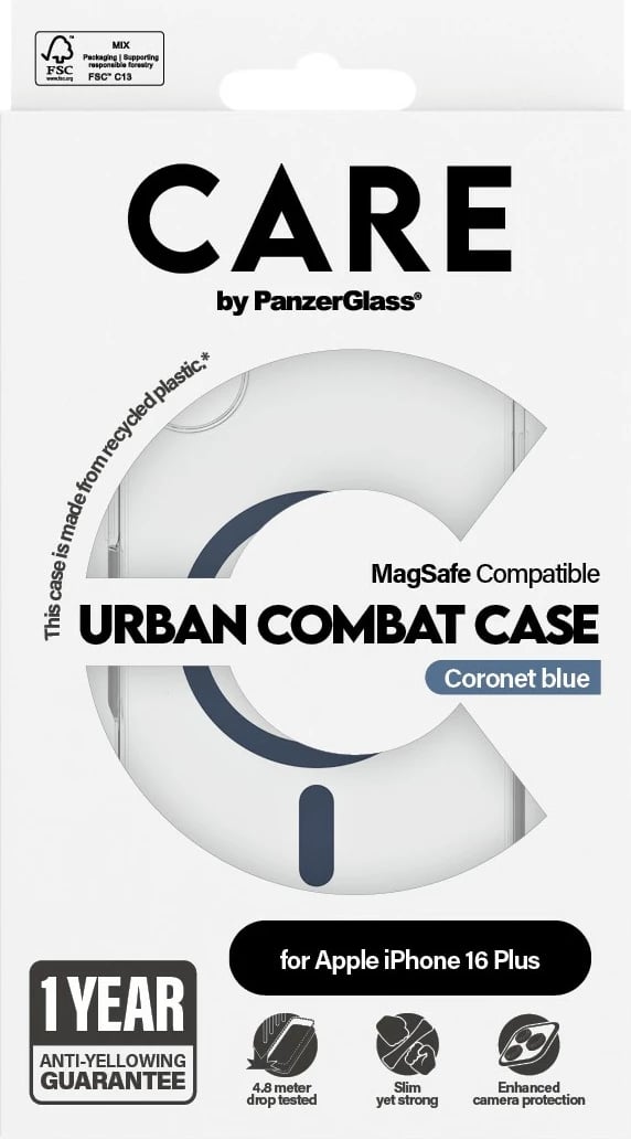 Mbështjellës PanzerGlass CARE Case Flagship MagSAFE për iPhone 16 Plus, transparent