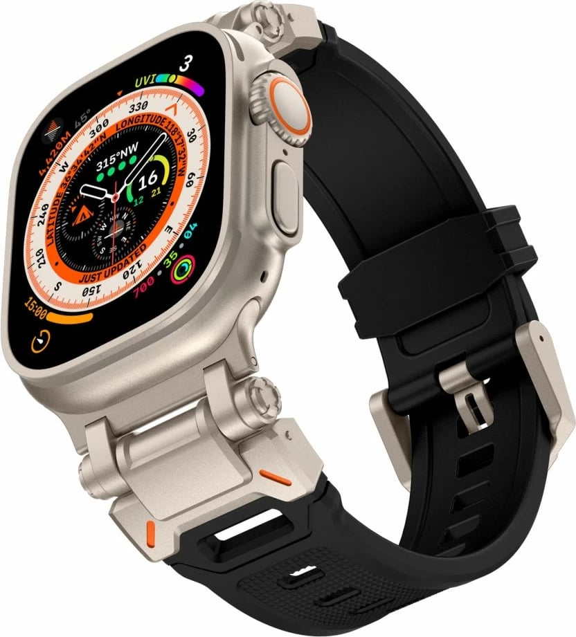 Rrip për Apple Watch Tech-Protect Delta Pro, TPU, 42/44/45/49 mm, Zi-Titanium