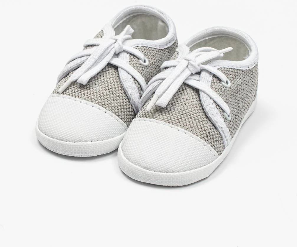 Papuçe bebe, New Baby, Jeans Sneaker, 3–6 muaj, shollë PVC pa BPA, gri