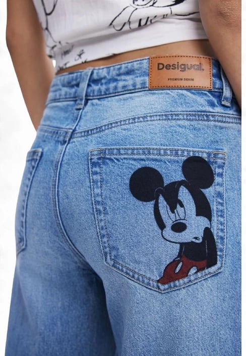 Jeans Desigual femra, të kaltërta të çelta