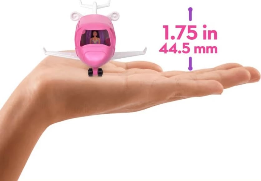 Set lodrash Barbie Mini Barbieland me avion dhe kukull, shumëngjyrësh