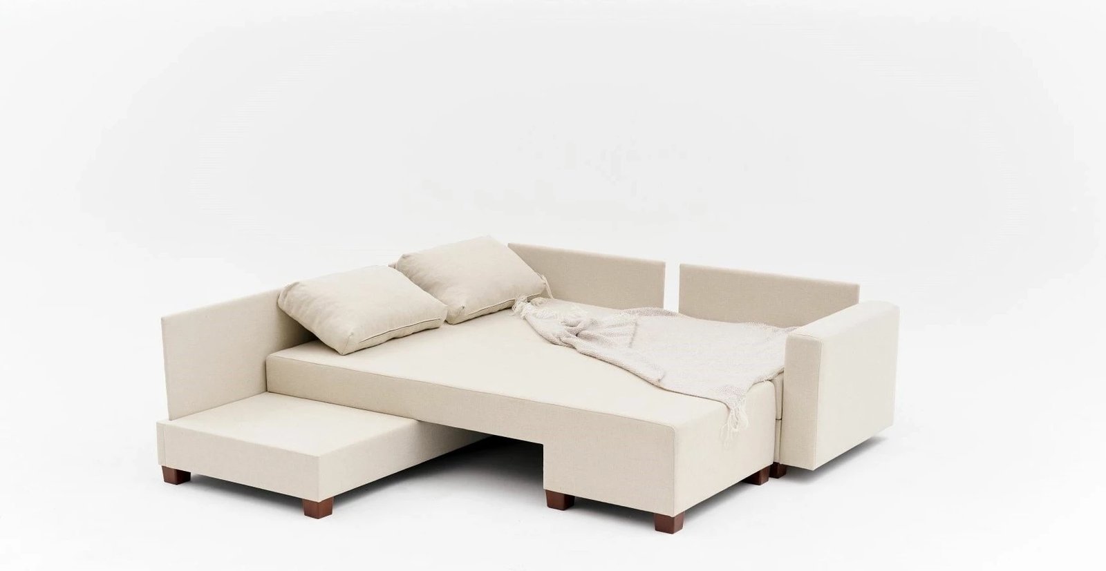 Kënd-sofë-krevat Atelier del Sofa, Aly Arzilla, kënd majtas, krem