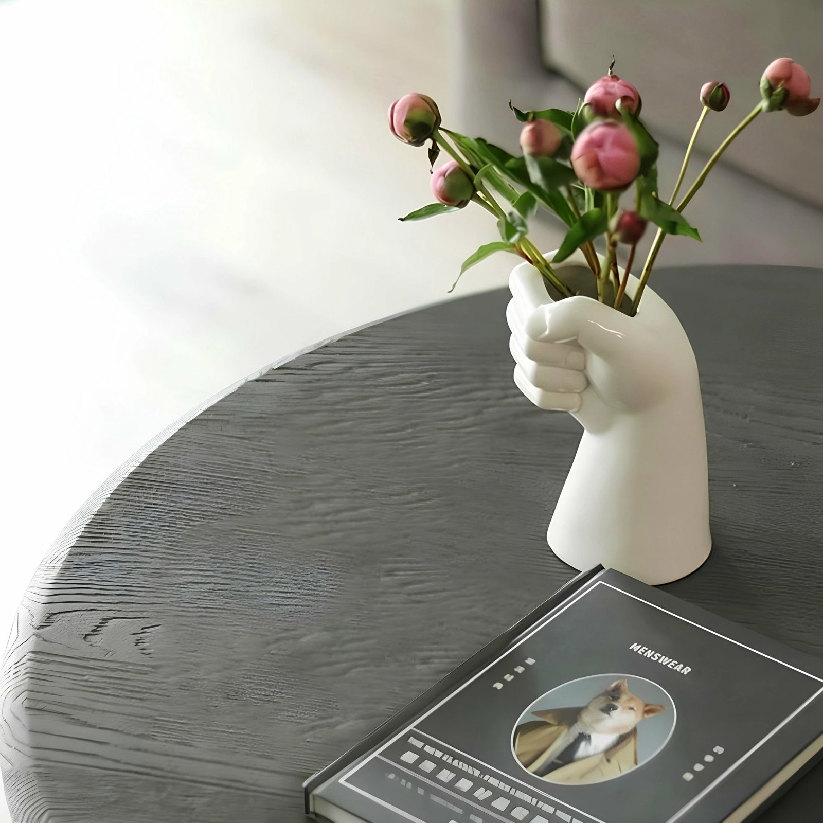 Vazo dekorative Aberto Design, HMY-6404, 17cm, qeramike, e bardhë