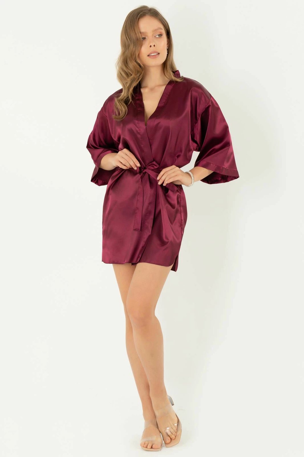 Rrobë mëngjesi, ngjyrë e kuqe e thellë, Jumeon, 001-018050