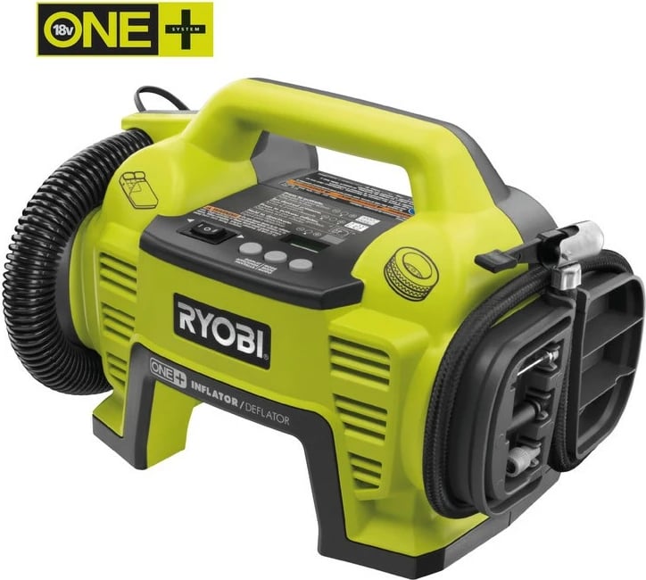 Kompresor me bateri Ryobi R18I-0, portativ, zi/gjelbër
