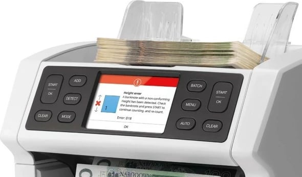 Numërues banknotash SafeScan 2850, 1500 copë/min, verifikim UV/MG/Size, i bardhë