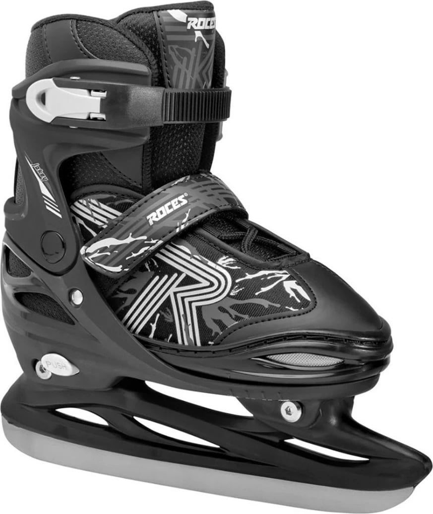Patina akulli Roces Jokey Ice 3.0 për djem, e zezë-bardhë, 34-37