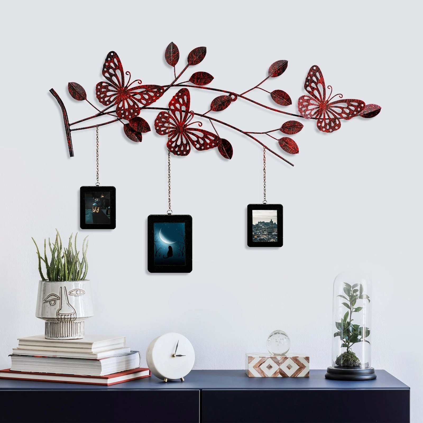 Aksesor dekorativ metalik për mur, Wallity Dalvere 1, shumëngjyrësh, 93x65x4cm