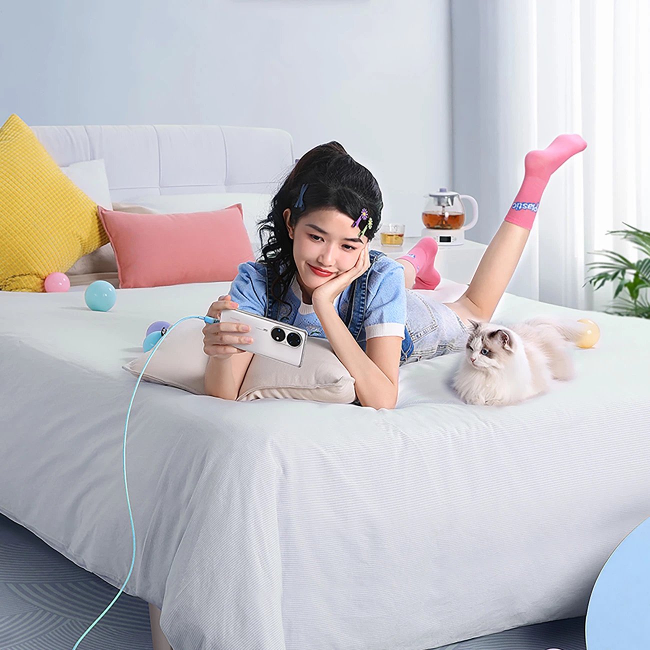 Kabllo USB-C në USB-C Baseus Explorer 2m, 100W, Sensor temperature, Blu