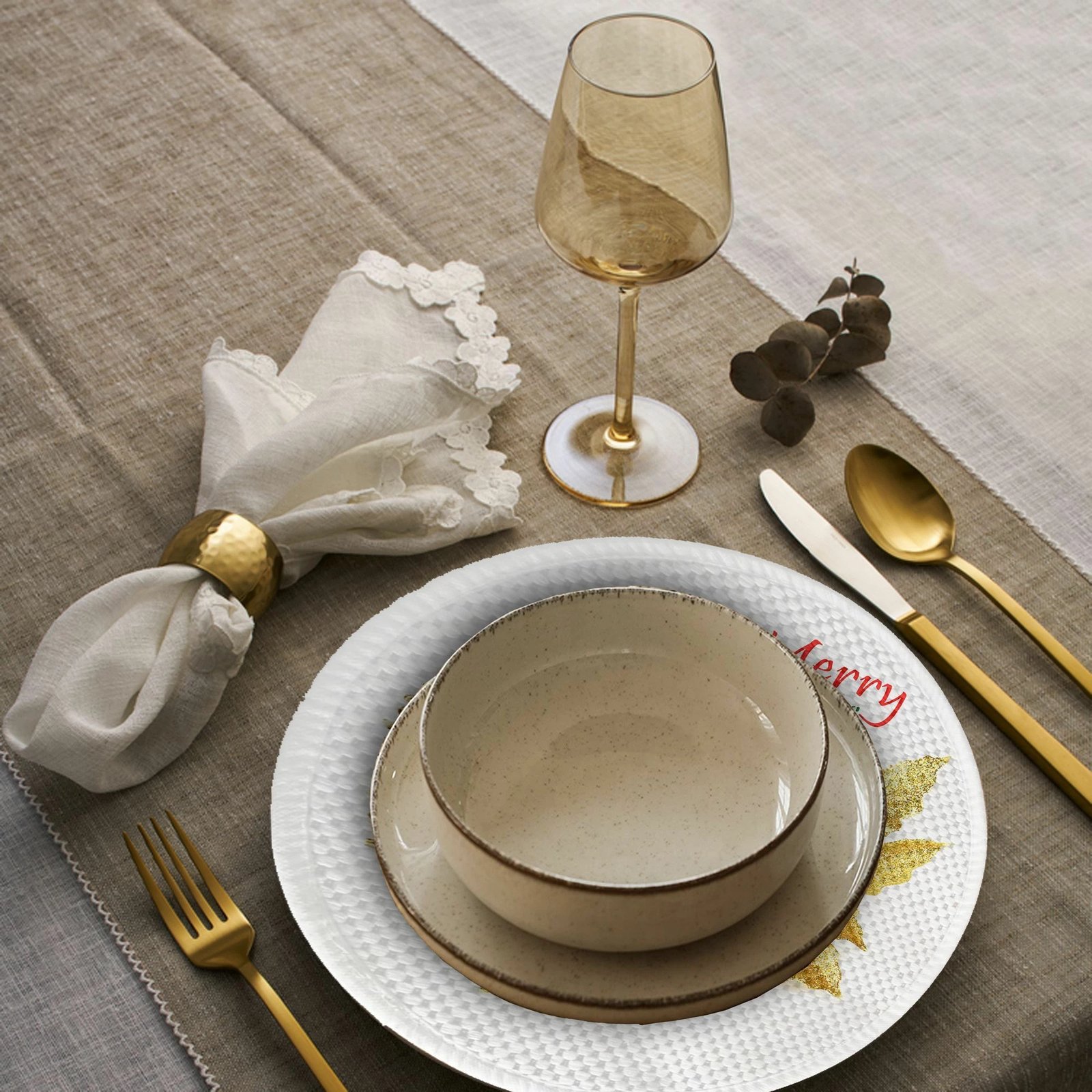 Set 4 copë mbulesa tavoline Hermia Concept, shumëngjyrëshe, 37 cm, 3747Supla