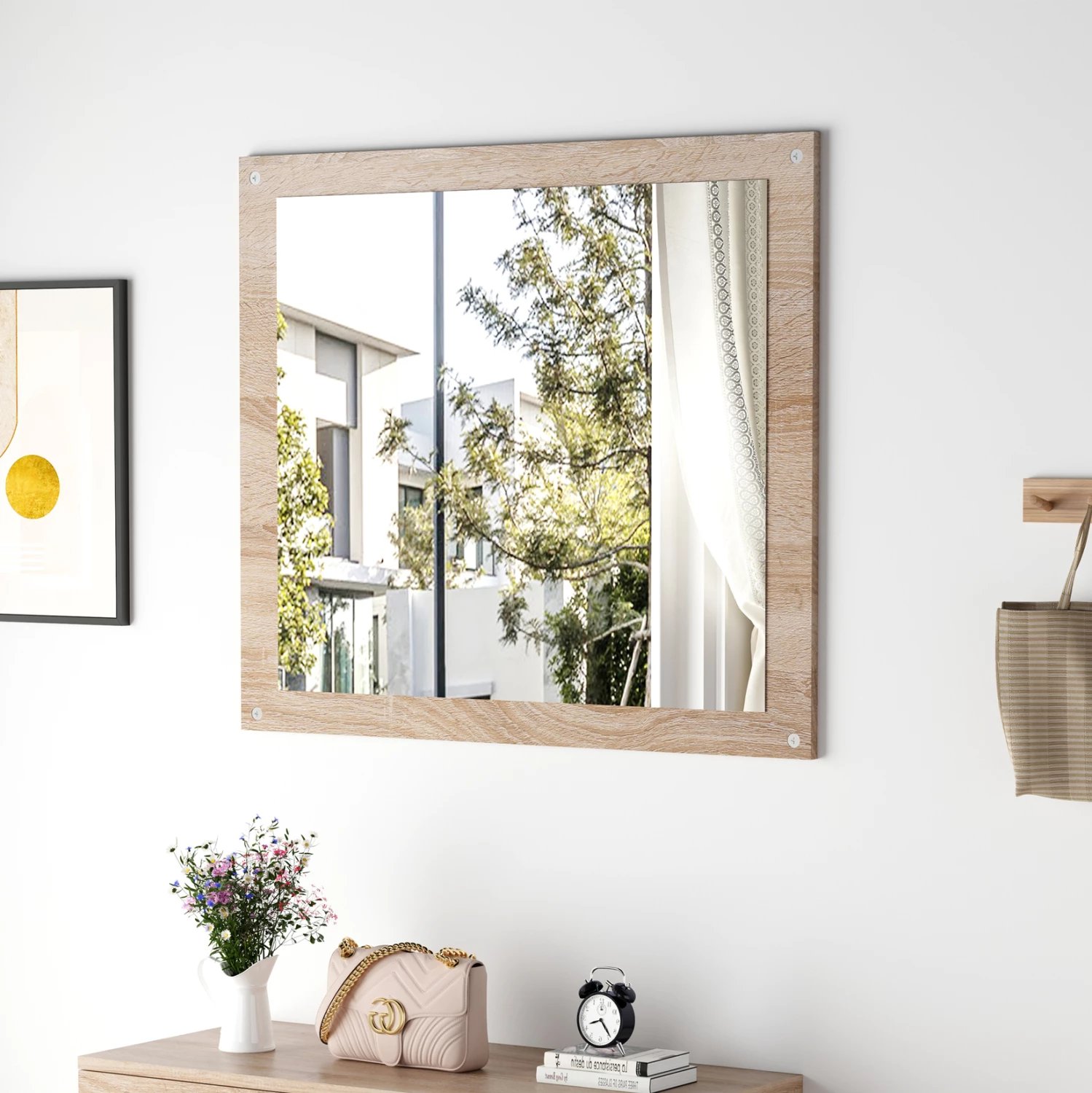 Pasqyrë muri FH4360 melaminë ngjyrë sonama 80x70x1.8 cm