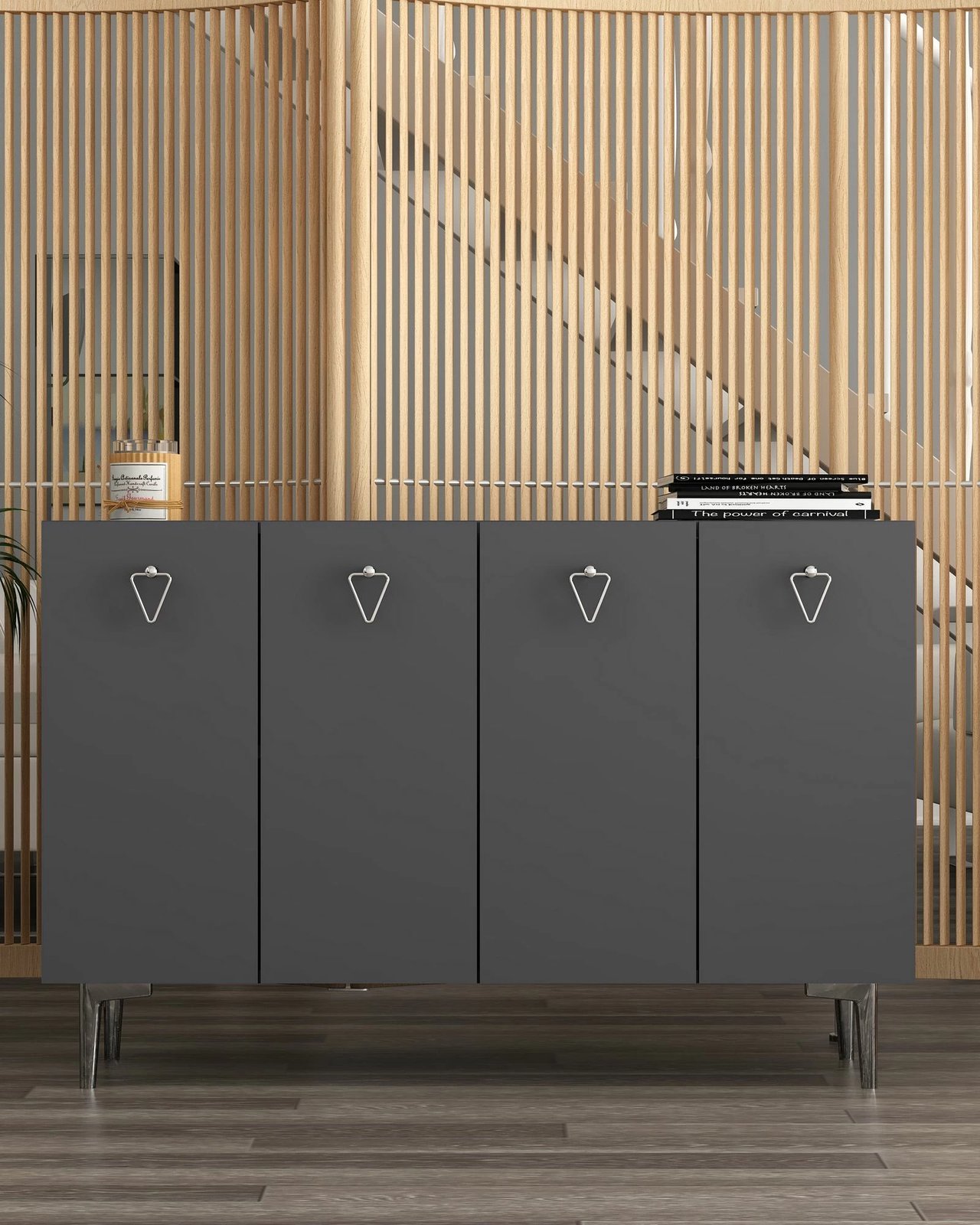 Konsol Skye Decor, Leyla, anthracite dhe argjend