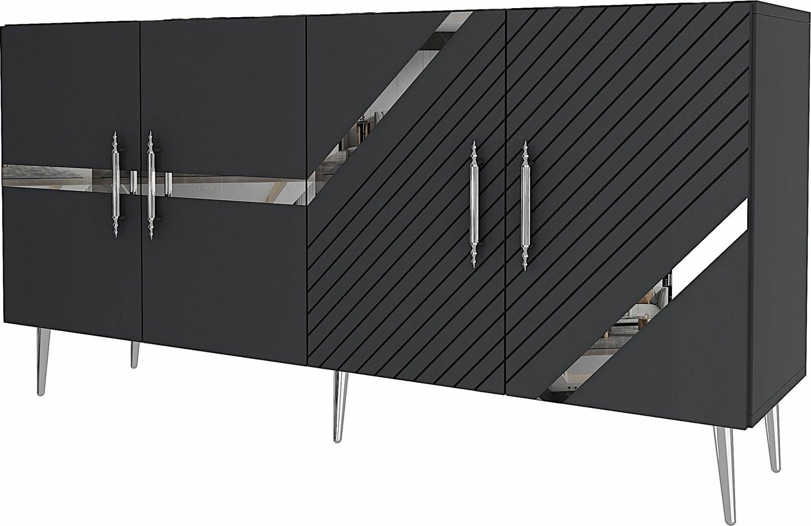 Konsolë Skye Decor, Fuga KB150, antracit, argjend