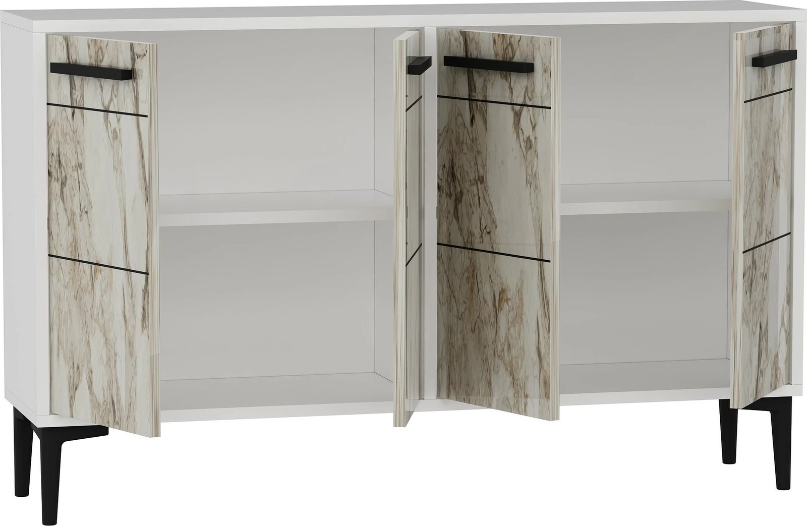 Konsol Skye Decor, ngjyrë e bardhë, mermer