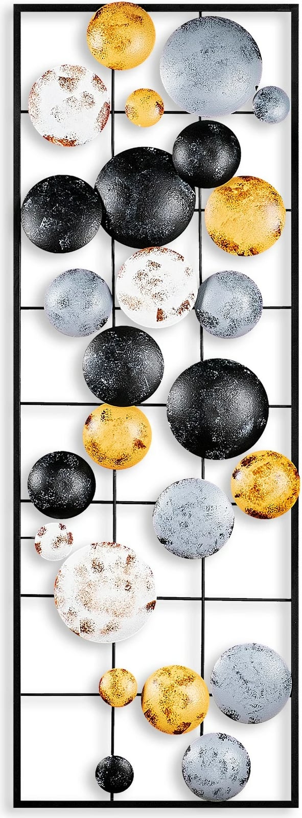 Aksesor dekorativ metalik për mur, Wallity Camber - 8, shumëngjyrësh, 32x90x4cm