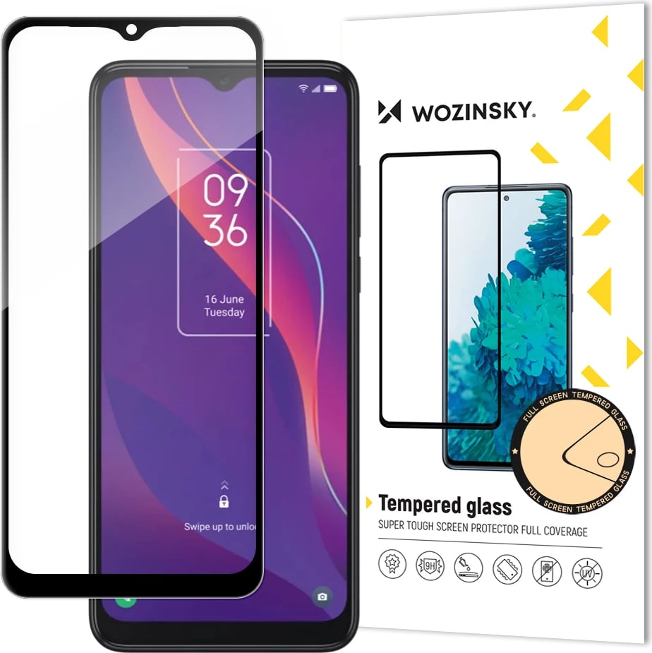 Xham mbrojtës Wozinsky Full Glue për TCL 306, i zi