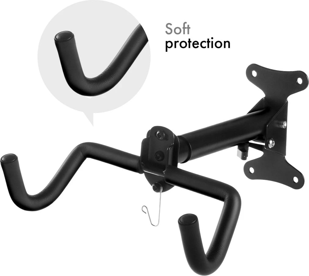 Mbajtës muri për biçikletë Maclean MC-484, çelik, ngarkesë maksimale 30kg, Zi