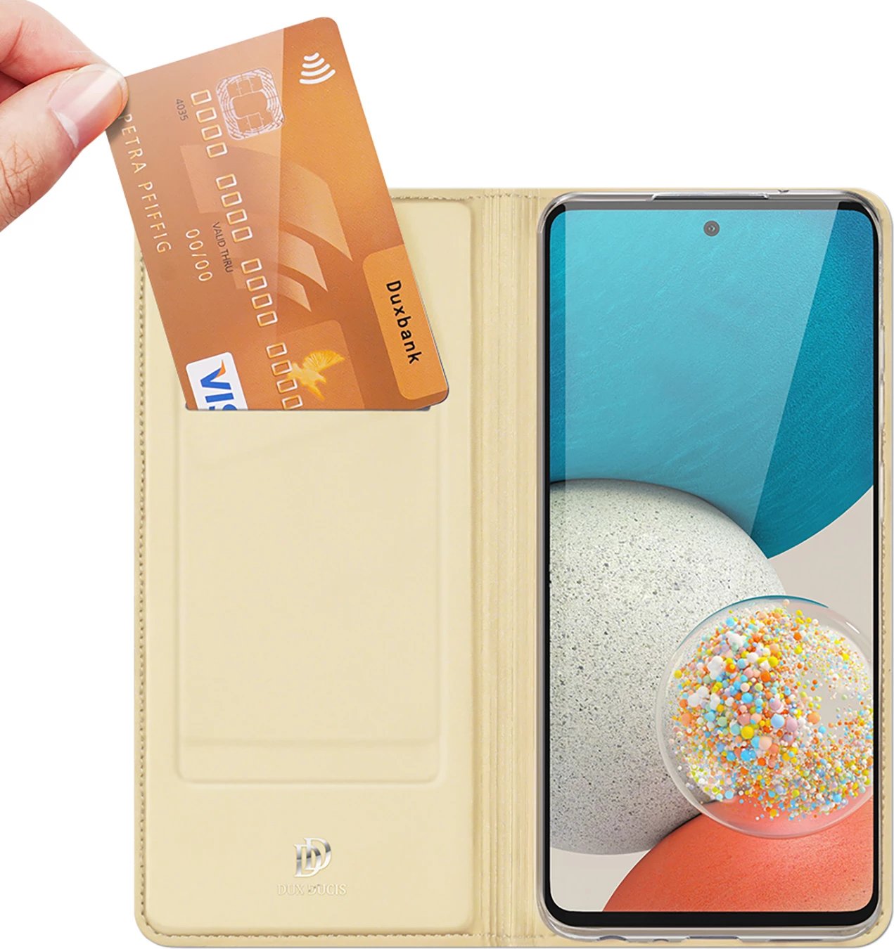 Mbështjellës Dux Ducis Skin Pro për Samsung Galaxy A73, me kapak, Gold