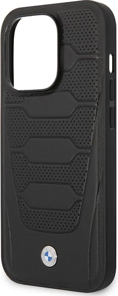 Mbështjellës BMW BMHMP14L22RPSK për iPhone 14 Pro 6.1", Leather Seats Pattern, MagSafe, i zi