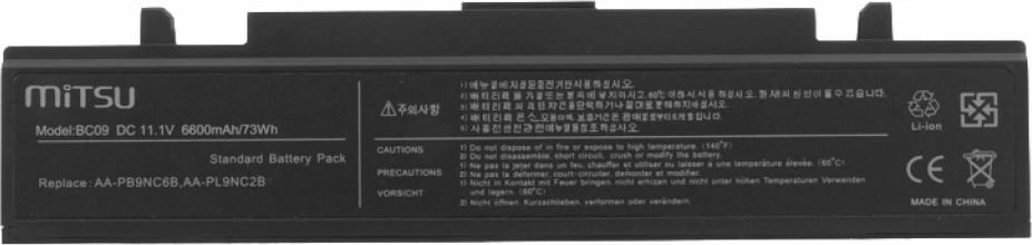 Bateri laptop Mitsu për Samsung R460, R519, 6600 mAh, 11.1V, e zezë