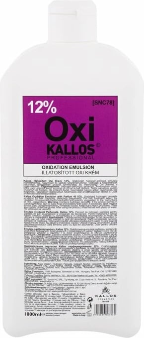 Ngjyrë për flokë për femra Kallos Cosmetics Oxi 12%, 1000ml
