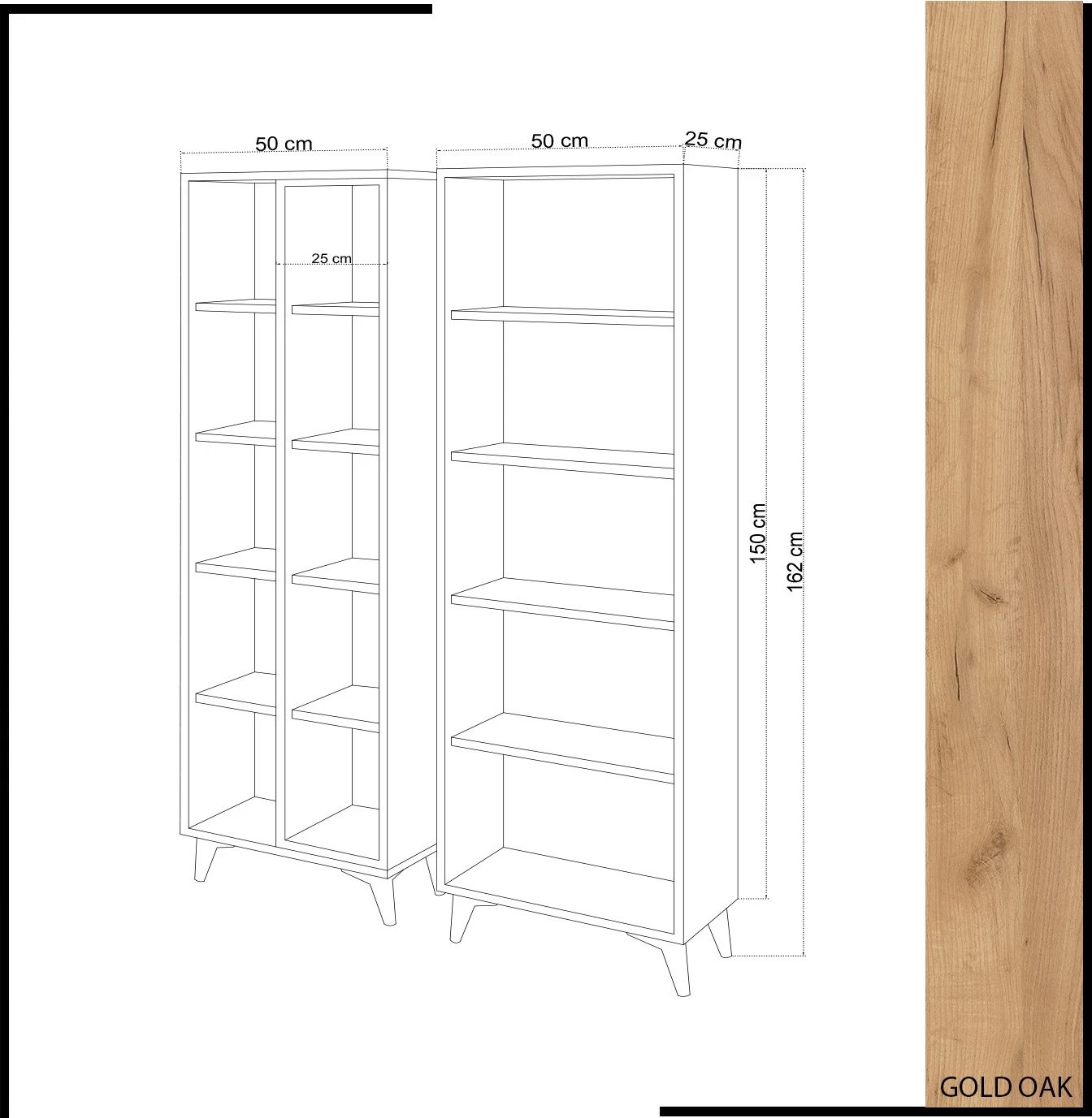Raft librash modern, ngjyrë lis dhe e bardhë, Skye Decor Potenza, 100x162x25cm (2 copë)