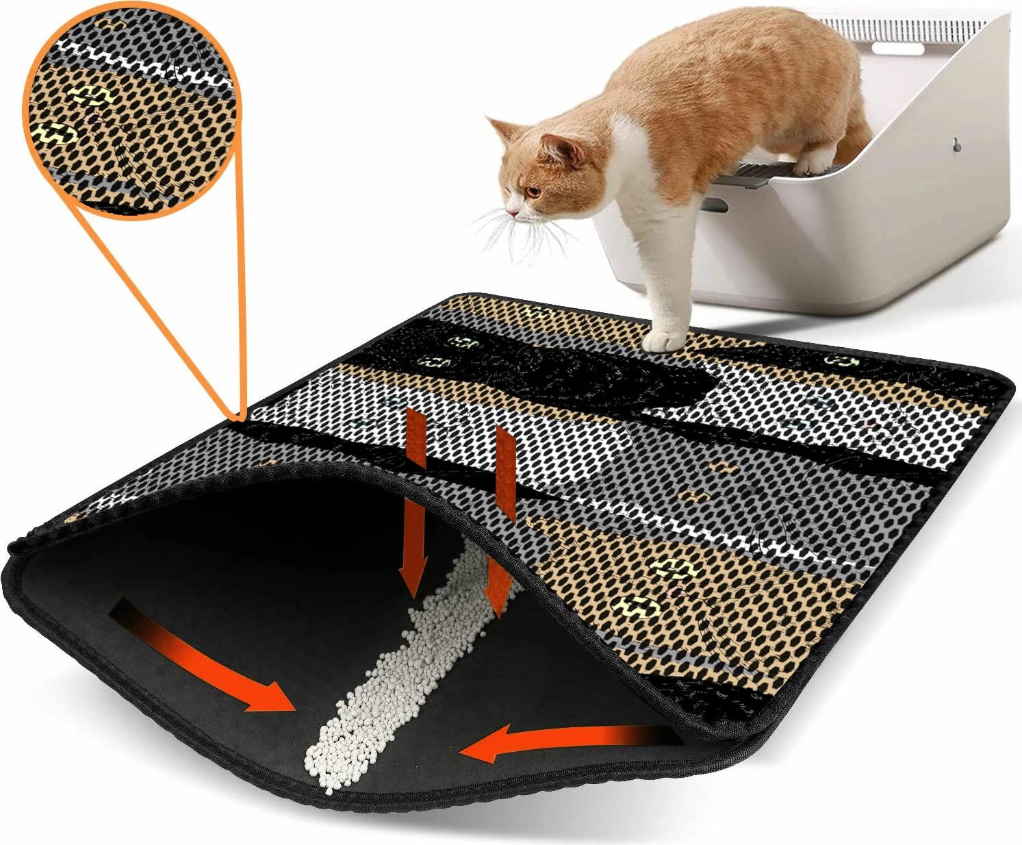 Tapet për rërë mace, shumëngjyrësh, Paws & Whiskers, Nrszn0011