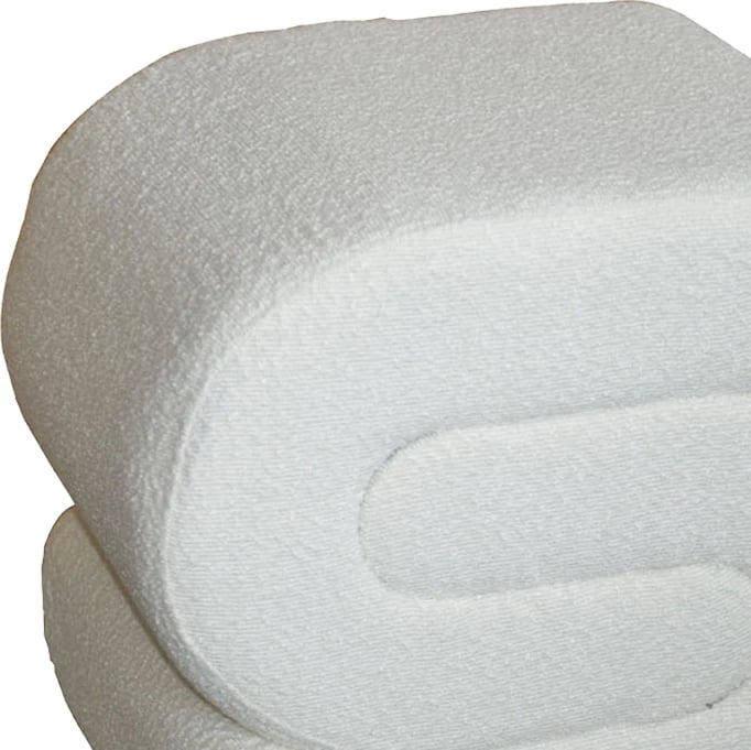 Karrige për bar Escargot, material bouclé, ngjyrë e bardhë, 48x42x44cm