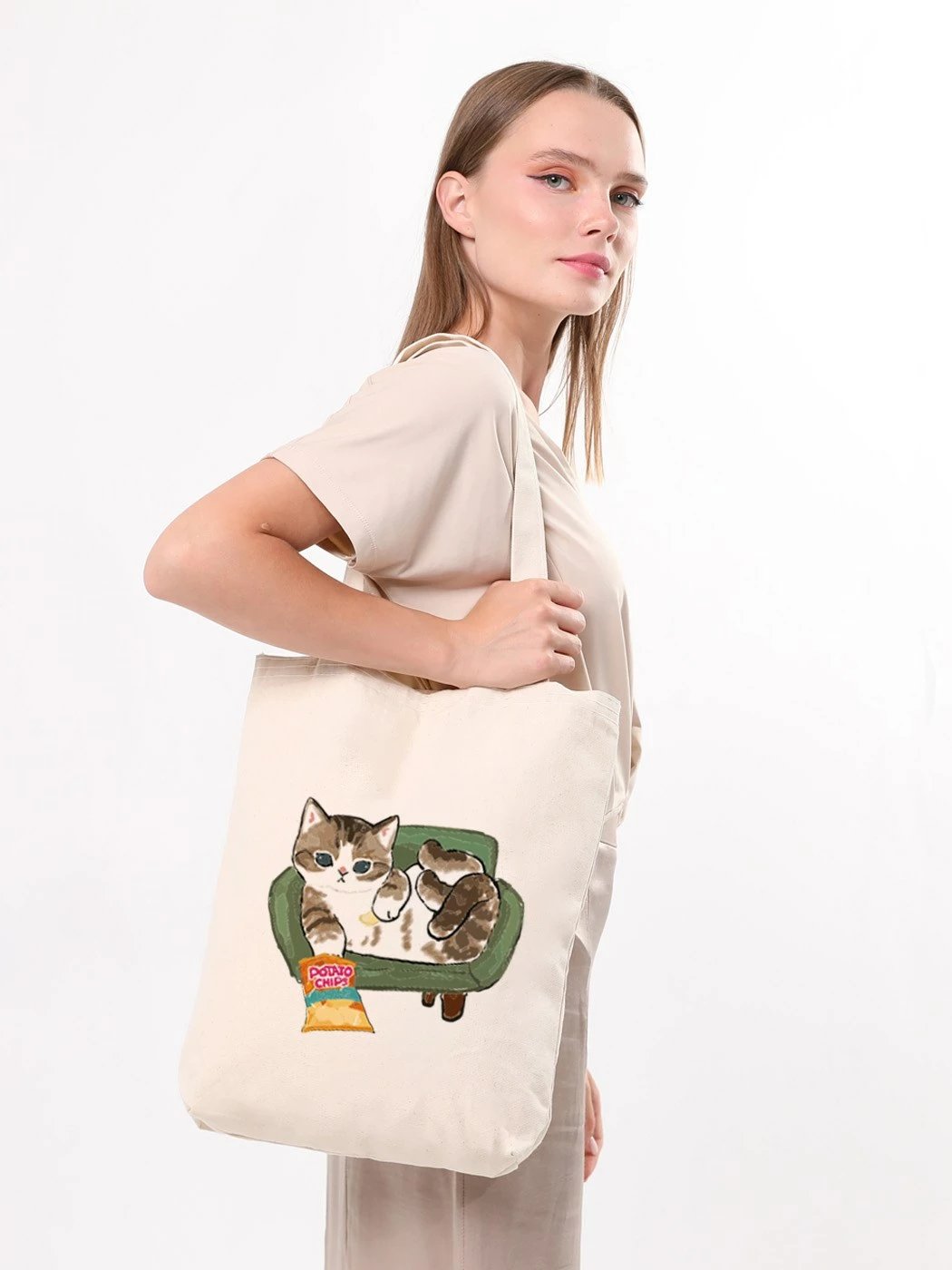 Torbë tote Zoozie Bags, 1616, krem