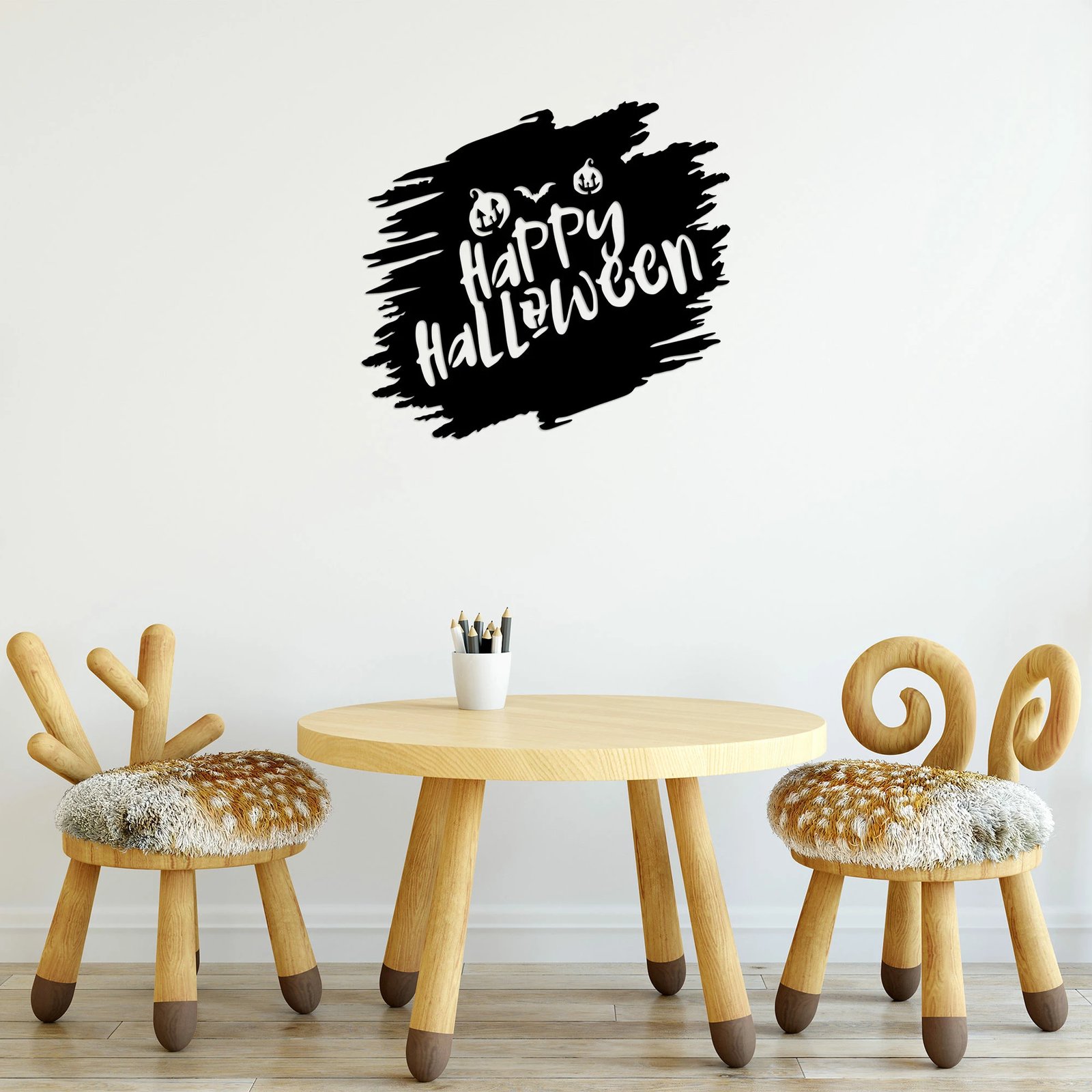 Aksesor dekorativ metalik për mur, Wallity, Happy Halloween - 447