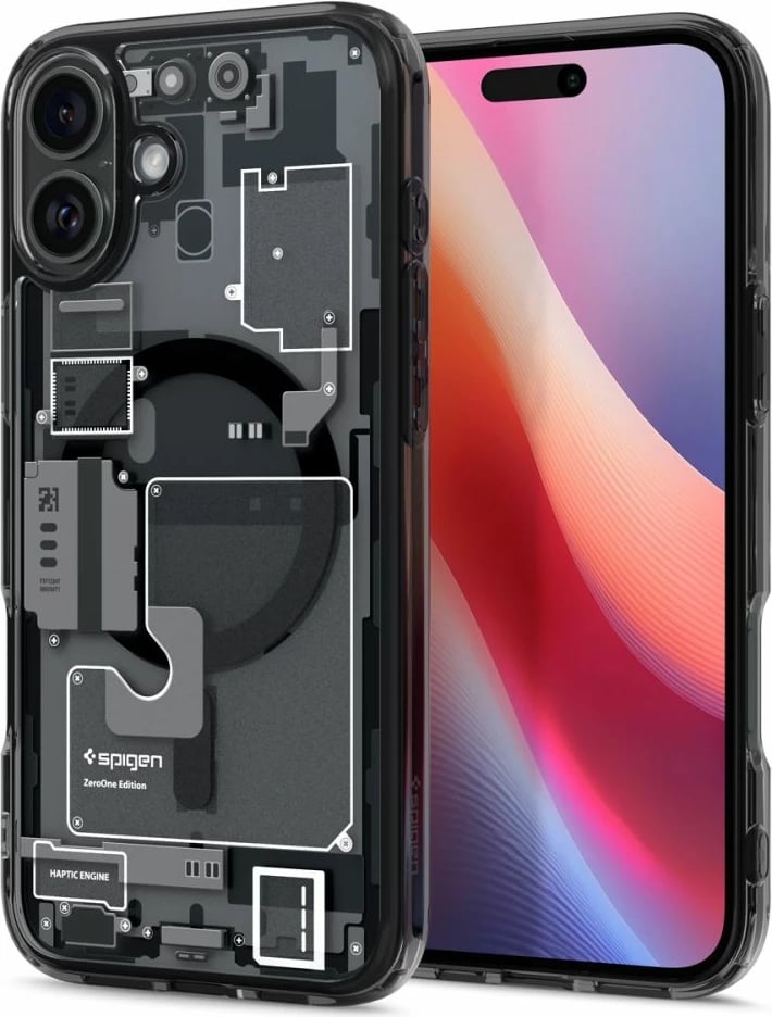 Mbështjellës, Spigen, Ultra Hybrid Zero One për iPhone 16, MagSafe, gri e errët