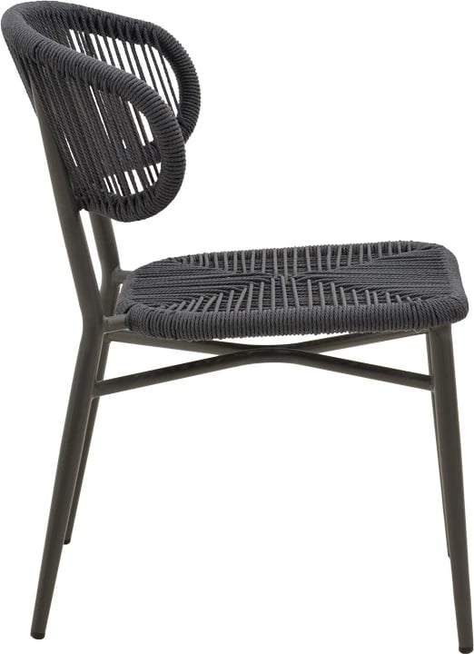 Karrige Agus, alumini, ratan PE, ngjyrë e zezë, e grumbullueshme, 55x63x77cm