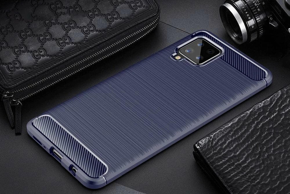 Mbështjellës Hurtel Carbon Case për Samsung Galaxy A42 5G, TPU, Blu