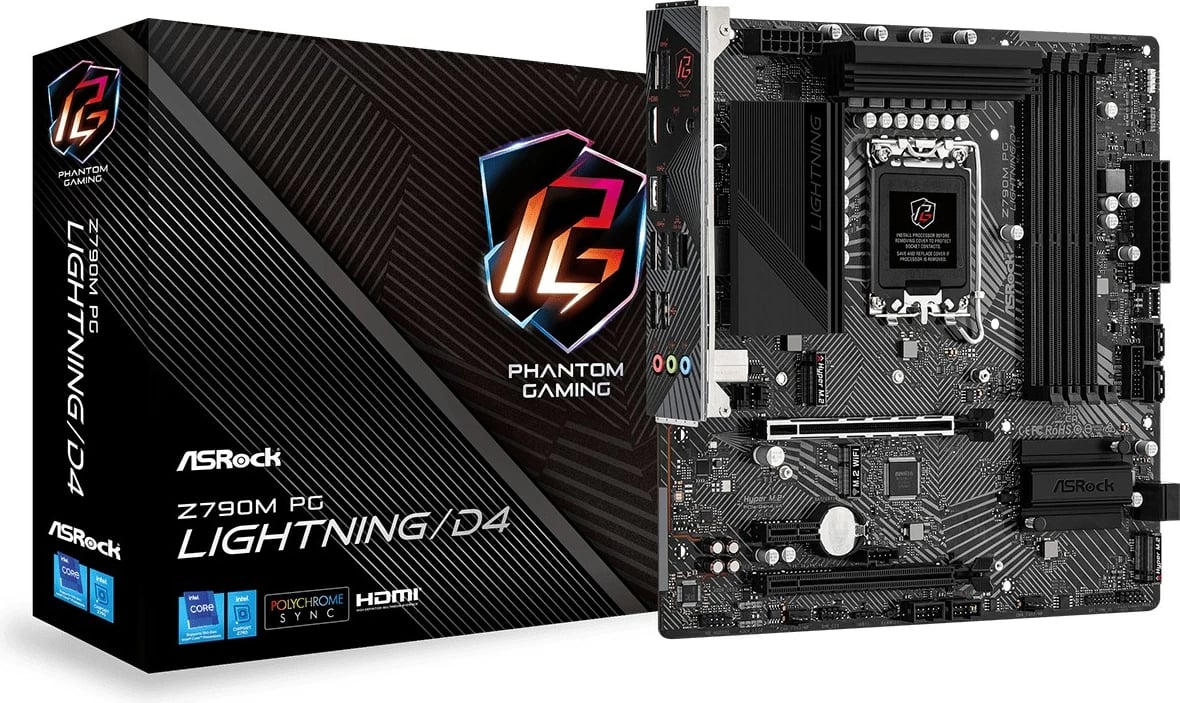Pllakë amë Asrock Z790M PG Lightning/D4 Intel Z790,1700 micro ATX