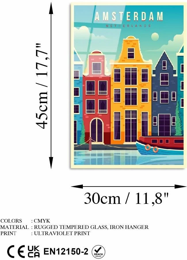 Pikturë dekorative prej xhami të temperuar, Wallity UV-1028, 30x45cm