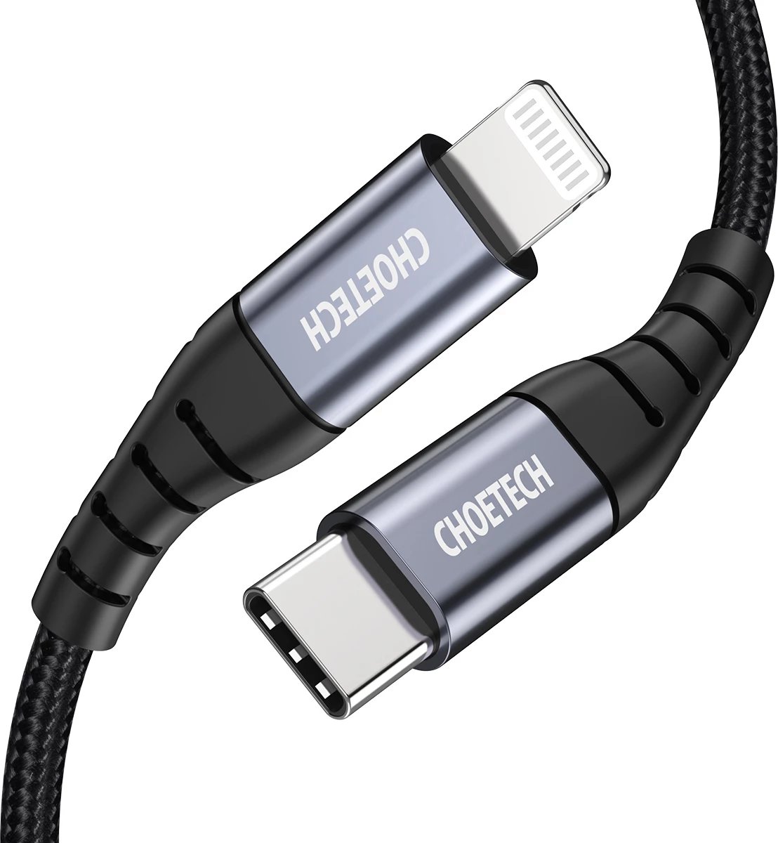 Kabllo Choetech IP0039 USB-C në Lightning, 1.2m, e zezë