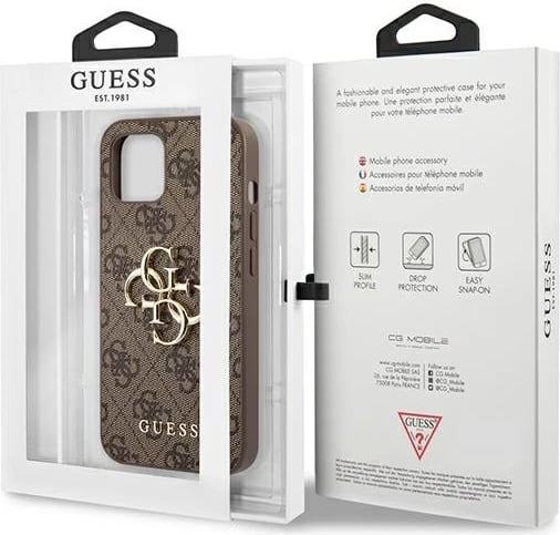 Mbështjellës Guess GUHCP13M4GMGBR për iPhone 13, 6.1", hardcase, kafe